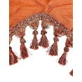 thumbnail image 4 of Gorgeous Home Linen Wave Brick Rust 1Pc Elegant Faux Silk Rod Pocket Swag Waterfall Ascot Dressing Window Valance with Tassels, 55" X 18", 4 of 5