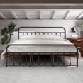 thumbnail image 2 of EvinTer Platform Metal King Bed Frame, Suitable for All Ages, Brown, 2 of 6