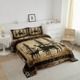 thumbnail image 2 of Rustic Deer Comforter Set Farmhouse Cabin Bedding Set Twin Western Woodland Wildlife Bedding Comforter Sets Adults Men Black Retro Country Animal Quilt Duvet 2 Pcs, 2 of 6