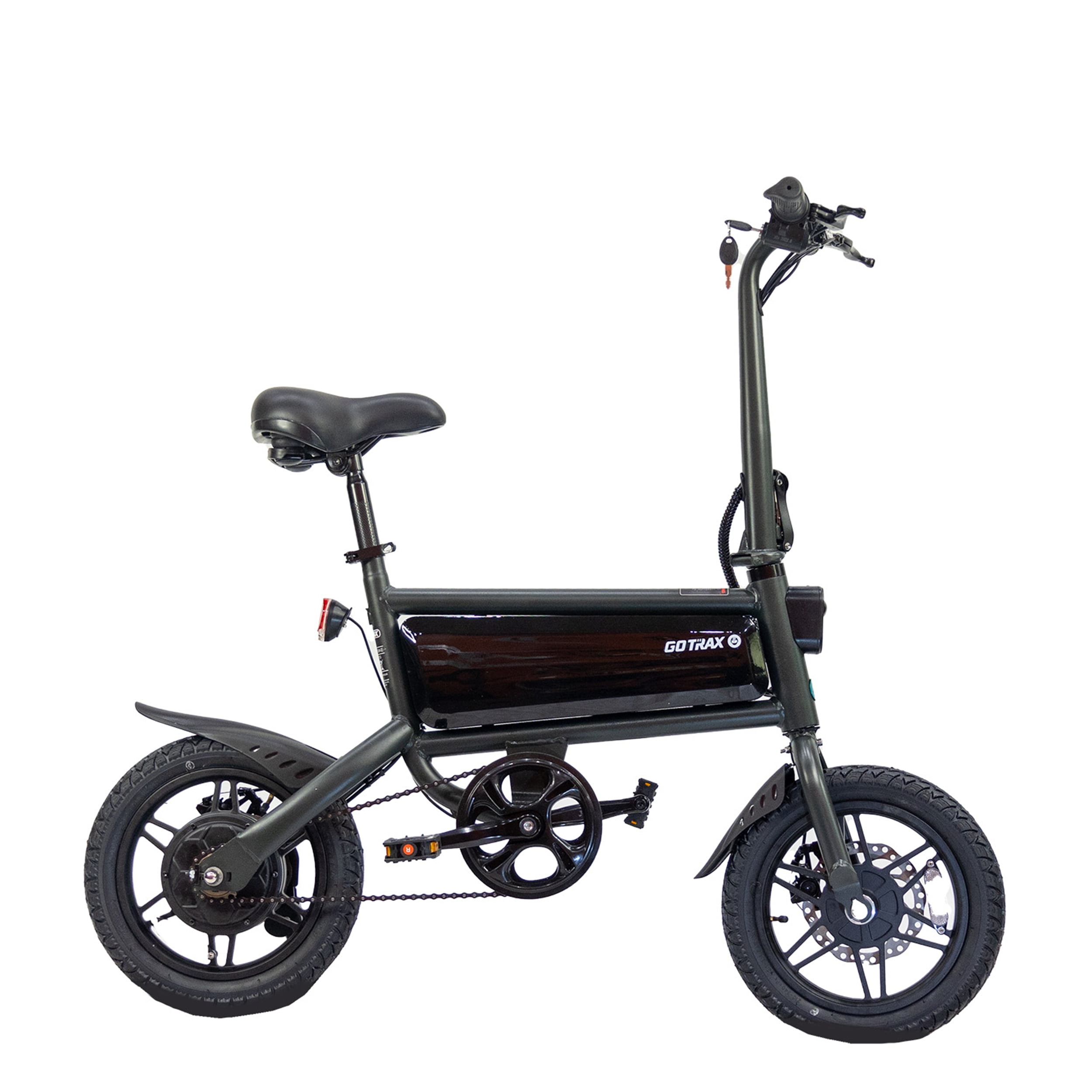GOTRAX S2 14" Folding Adult Electric Bike, 250W, 15.5 mph Max Speed LED Display, Black