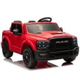 thumbnail image 4 of NIGSQJB 24V Dodge RAM 2500 Kids Ride On Car w/Remote Control, 160W Electric Car w/ 4-Wheel Suspension,Bluetooth,MP3,Music,Storage Space, 3.23MPH Truck Toy Car Gift for Kids Aged 3-6, Red, 4 of 14