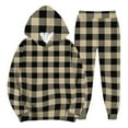 thumbnail image 3 of Hearthz Sweat Suits for Men 2 Piece Plaid Fleece Sweatshirt and Joggers Set Winter Mens Sweatsuits Sets, 3 of 6