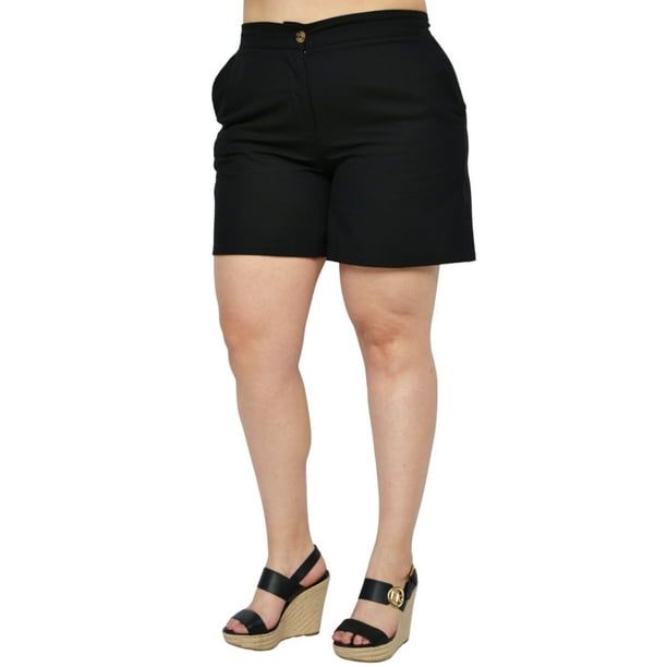 Short clásico de lino (talla extra), modelo 0136 (Negro) Roman Fashion SH-ELY-0136-NEGRO