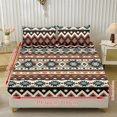 thumbnail image 2 of Qpednta Aztec Geometric Sheets Set 3 Pieces Fitted Sheet Set with 2 Pillowcases Wrinkle Resistant Bedding Set Soft Breathable Fitted Sheet Washable Bed Sheets for Bedroom Decor, 2 of 7