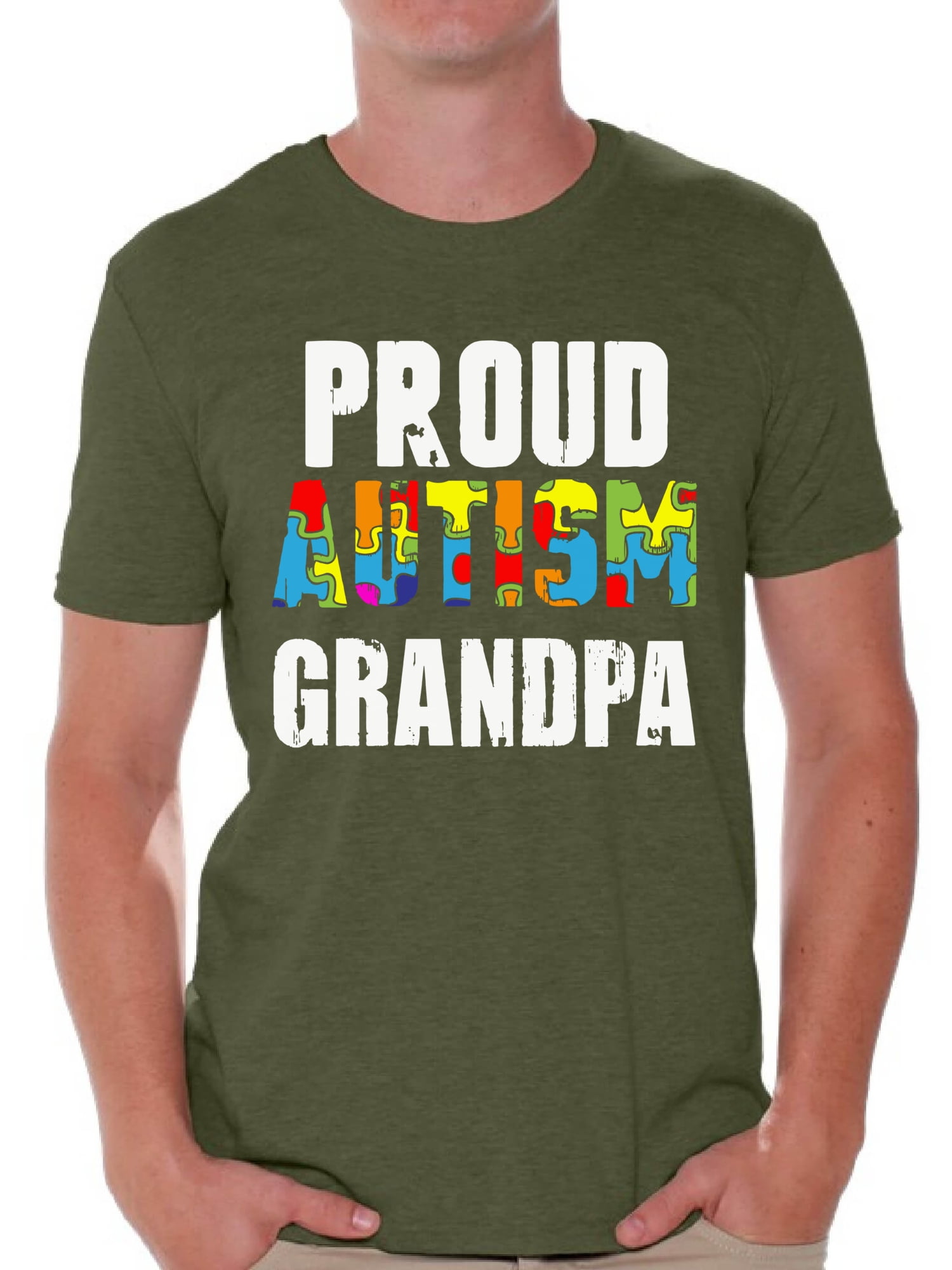 Grandpa Autism Awareness Tee Shirt Short Sleeve Shirts 