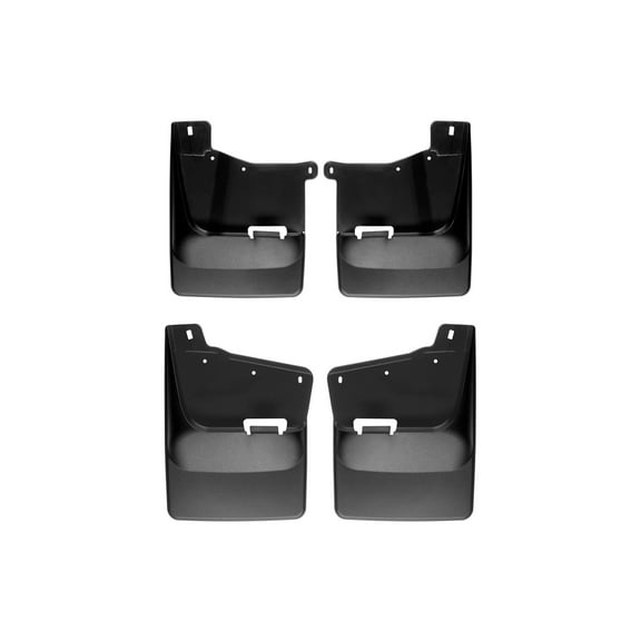 WeatherTech Custom No Drill Splash Guard MudFlaps compatible with 2024-2025 Chevrolet Silverado 2500HD/3500HD, Front & Rear Set - Black