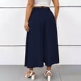 thumbnail image 4 of Certgust Hot Sales Under $35 Vacation Outfits for Women Wide Leg Pants for Women Flowy Palazzo Drawstring Elastic Waist with Pockets Summer Beach Vacation Outfits, 4 of 8