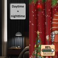 thumbnail image 3 of Red Gnomes Christmas Blackout Curtains for Bedroom/Living Room, Pinch Pleated Black Out Curtains, Xmas Tree Balls Snowflake Room Darkening Window Drapes with Hooks 2 Panels, 39"x70", 3 of 8