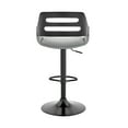 thumbnail image 5 of Armen Living KarterAdjustable Gray Faux Leather and Black Wood Bar Stool with Black Base, 5 of 10
