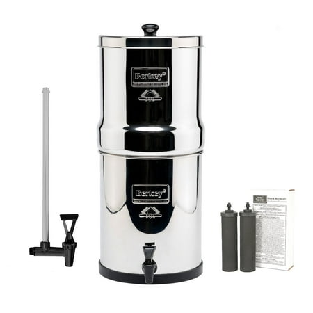 Travel Berkey Water Purifier with 2 Black Filters and 7.5