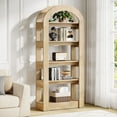 thumbnail image 4 of Tribesigns 5-Tier Bookshelf, Arch-Shaped Wooden Bookcase Display Shelf for Living Room Office, 4 of 6