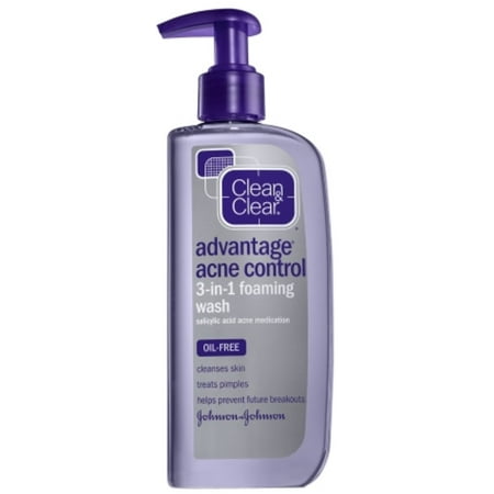 Clean & Clear Advantage Acne Control 3-in-1 Foaming Wash, 8 oz (Pack of