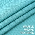 thumbnail image 4 of Haperlare 30"Wx45"L Farmhouse Cafe Tier Curtains 2 Panels Kitchen Waffle Woven Textured Light Filtering Short Window Curtain for Bathroom Bedroom, Turquoise, 4 of 5