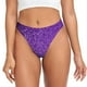 thumbnail image 1 of Balery Glitter Purple Tangas de Algodón para Mujer con Estampado – Ropa Interior Sexy, Transpirable, G-string-Small, 1 of 1