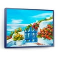 thumbnail image 3 of Designart 'House With Colorful Flowers Near The Sea III' Nautical & Coastal Framed Canvas Wall Art Print, 3 of 4