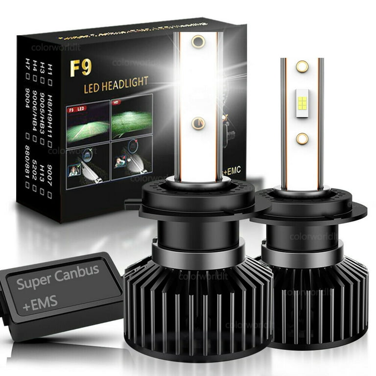 H7 LED Headlight Bulbs, 100W 8000LM CSP Focus High Or Low Beam with Free  Canbus, 6000K Super White LED Fog Light Lamp, 2 PACK