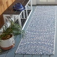 thumbnail image 2 of SAFAVIEH Courtyard Josiah Floral Medallion Indoor/Outdoor Runner Rug, Ivory/Navy, 2'3" x 5', 2 of 10