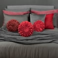 thumbnail image 3 of JWH Round 3D Decorative Throw Suede Flower Pillows with Insert for Bed Sofa 14 inch Rust Red, 3 of 9