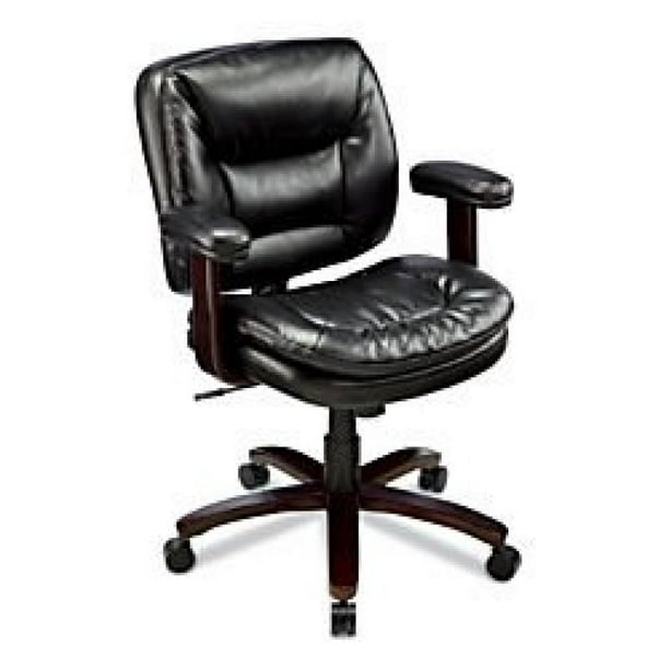 Realspace(R) Elmhart Low-Back Bonded Leather Task Chair, Cherry/Ebony