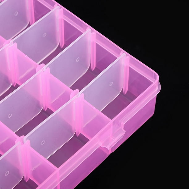 Organizador de almacenamiento, caja de plástico con 36 ranuras, caja de almacenamiento de bandas de goma, caja de plástico para aretes, True Excellence