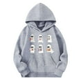 thumbnail image 4 of Bnwani Kids Hoodie Sweatshirt Long Sleeve Fleece Casual Oversized Cute Solid Pocket Gray Size 13-14 Years, 4 of 4