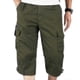 thumbnail image 1 of 2025 Mens 3/4 Long Length Elasticated Shorts Waist Cargo Combat Three Quarter Pants, 1 of 4