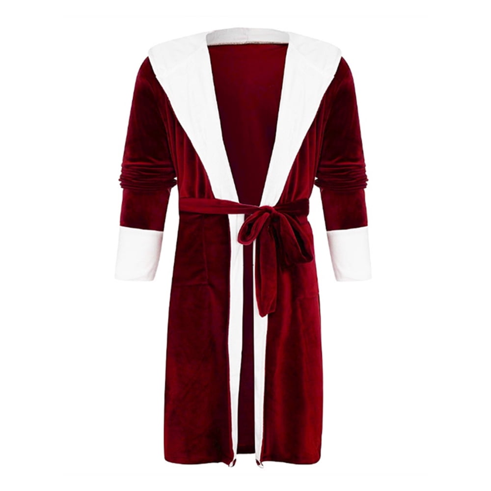 hooded fluffy dressing gown