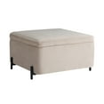 thumbnail image 3 of Studio Living Kingston Modern Large Storage Ottoman, Taupe Velvet Fabric, 3 of 17
