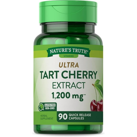 Tart Cherry Extract Capsules | 1200 mg | 90 Count | Non-GMO & Gluten Free Supplement | By Nature's Truth