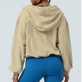 thumbnail image 6 of Drovellove Women's Long Sleeve Half Zip Training Shirt Loose Fit Yoga Pullover Hoodie with Drawstring Hem | Athletic Casual Workout Top, 6 of 7