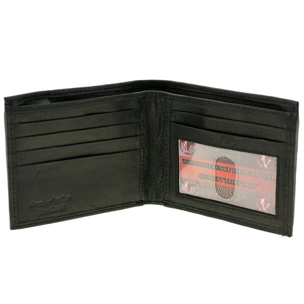 Paul & Taylor - Mens Leather Bifold Wallet Zipper Bill Section ID ...