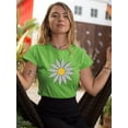 thumbnail image 2 of Smartprints Cute Daisy Flower Art T-Shirt Women -Image by Shutterstock, Female Medium, 2 of 4