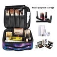 thumbnail image 2 of FORMRS Travel Makeup Bag Large Capacity Train Case Cosmetic Organizer with Adjustable Dividers, Galaxy Pattern, 2 of 8
