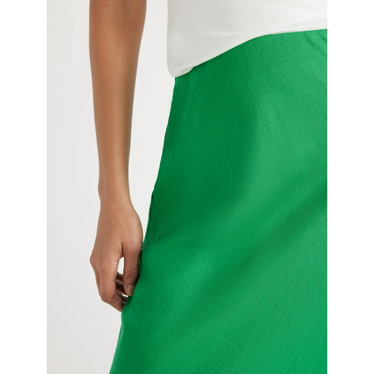 Free Assembly Women s Bias Slip Midi Skirt Sizes XS XXL Walmart