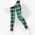 thumbnail image 3 of Toddler Girl Leggings Plaid Criss Cross Trendy Stretch Comfortable Cotton Pants Lightweight Skinny Kids Fall Outfits, Green, 7 Years, 3 of 6