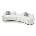 thumbnail image 3 of Christopher Knight Home 122" Curved 4-Seat Sofa with Damask Pillows, Upholstered Fabric Couch, Beige, 3 of 10