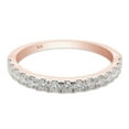 thumbnail image 3 of AFFY 0.50CT Moissanite Diamond Half Eternity Wedding Band for Women 14K Rose Gold over Silver-5.5, 3 of 8