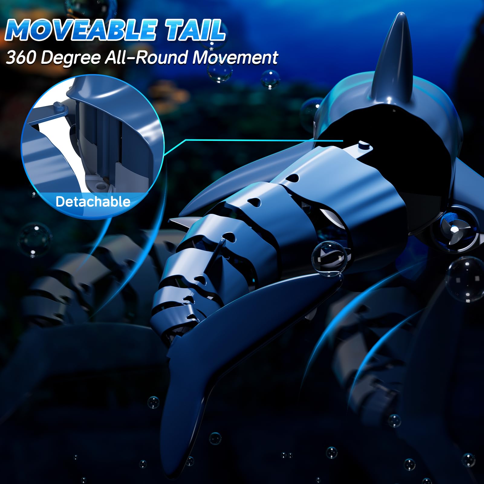 1:18 Scale Remote Control Shark Toy with Water Spray and Light for Pool, 2.4GHz RC Boat Water Toy for Boys Girls Kids