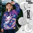 thumbnail image 6 of Uorisanigo Girls Half Zip Collar Sweatshirts Cute Axolotl Planet Casual Essentials Long Sleeve Pullover Top Fashion Oversized Kids Athletic Sweatshirt Jacket for Sports and Daily Wea, 6 of 7