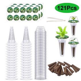 121x Hydroponic Garden Seed Pods Grow Anything Kit with Accessories Sponge Dome, Hydroponic Pod Kit for All Brands of Grow Systems, Grow Kit for Anything