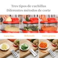 thumbnail image 3 of Procesador De Alimentos Manual,Picadora de Carne multifunci&oacute;n,Cortador R&aacute;pido de Verduras&Carne Dom&eacute;stica con Tres Modos Picado,5 Cortadores de Acero Inoxidable Ul, 3 of 7