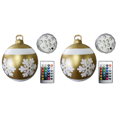 thumbnail image 1 of Bola de Navidad 60 cm inflable PVC resplandor decoración de fiesta de año nuevo (copos de nieve dorados) 2 piezas, 1 of 3