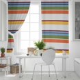 thumbnail image 5 of Fsddascl Orange Blue Striped Blackout Curtains for Bedroom/Living Room, Thermal Insulated Kitchen Curtains, Farmhouse Vintage Stripe Grommet Darkening Window Treatment Drapes 52"x63"x2, 5 of 6