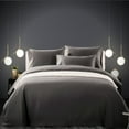 thumbnail image 2 of BEDLAM 100% Cotton Sheets Hotel Style Luxurious 500 TC Grey Cotton Sheets with a Beautiful Sateen Finish 6pcs Bed Sheets Set Includes 4 Cotton Pillowcases Full Size Sateen Cotton Sheet Set, 2 of 4