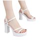 thumbnail image 2 of MKLEKYY Sandalias para Mujer, Sandalias de Mujer, Moda, Nuevo Patrón, Color Sólido, Punta Abierta, Transpirables, Suela Gruesa, Tacón Grueso, Tacón Alto, Zapatos Cómodos de Verano Versátiles, 2 of 4