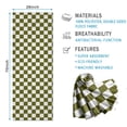 thumbnail image 2 of Olive Green and White Checkerboard Pattern Hot Yoga Mat Towel Non Slip for Hot Yoga - Quick-Drying Yoga Mat Cover with 4 Corner Pockets with Travel Bag - Hot Yoga Towel Non Slip 74"x26", 2 of 6