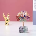 thumbnail image 7 of Rose Quartz Healing Crystals Copper Lucky Tree Desk Office Decor Wrapped On Natural Rose Quartz Base Feng Shui Luck Figurine, 7 of 7