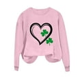 thumbnail image 3 of St Patricks Day Sweatshirt Women Heart Print Long Sleeve Shirt Casual Crewneck Pullover Shamrock Graphic Tops St Pattys Shirt, 3 of 7
