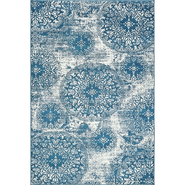 Unique Loom Sofia Rectangular Distressed Traditional Area Rugs, Blue