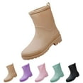 thumbnail image 3 of XIMIN Womens Rain Boots Waterproof Insulated Lightweight Platform Mud Boots Rubber Fashion Boots in Gardening Wide Calf Rain Boots with Glossy in Outdoor (41, Khaki), 3 of 3